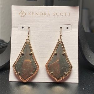 Kendra Scott color bar army green drop earrings